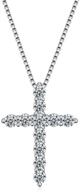 👼 sterling silver cross necklace: elegant religious jewelry gift for daughter & teen girls with cubic zirconia logo