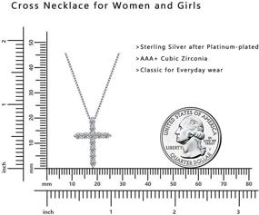 img 3 attached to 👼 Sterling Silver Cross Necklace: Elegant Religious Jewelry Gift for Daughter & Teen Girls with Cubic Zirconia