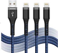 3-pack 6/6/10ft blue lightning charger cable for iphone 12/11/11pro max/11pro/xs/max/xr/x/8/8p/7/6/6s and more - long cord for enhanced charging experience logo