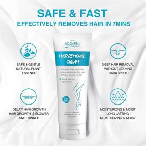 img 4 attached to 🌿 Soothing Aloe Hair Removal Cream - Gentle Formula for Men and Women | Effective Bikini Hair Remover | Pain-Free, Moisturizing Treatment for Body, Arms, Legs, and Underarms | Perfect Gift