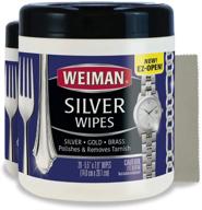 💎 weiman jewelry polish cleaner and tarnish remover wipes - 20 count (2 pack) + polishing cloth - ideal for silver, antique silver, gold, brass, copper, and aluminum jewelry logo