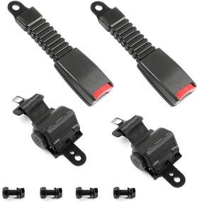img 1 attached to NOKINS Golf Cart Universal Retractable Seat Belts Kit - Includes Stainless Steel Mounting Screws - Compatible with EZGO, Yamaha, Club Car, Go Kart, and UTV Models