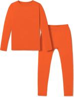 🔥 tsla kids' thermal underwear set, cozy fleece lined long johns, winter base layer top & bottom for boys and girls logo
