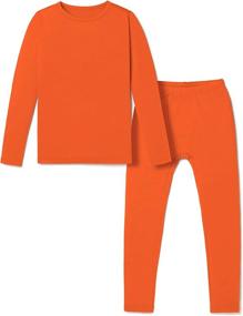 img 4 attached to 🔥 TSLA Kids' Thermal Underwear Set, Cozy Fleece Lined Long Johns, Winter Base Layer Top & Bottom for Boys and Girls