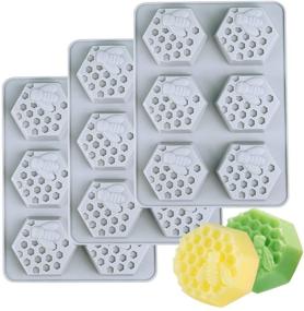 img 4 attached to 🧼 Kingrol Silicone Soap Molds: 3-Pack, 6 Cavities, Flexible Design for Baking & Ice Cube Making - Easy Release!