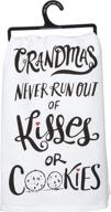 🍪 primitives by kathy fun & cheeky 28" square dish towel - kisses and cookies logo