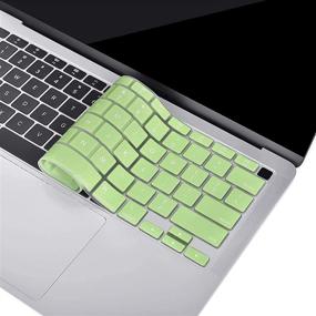 img 1 attached to MOSISO Keyboard Cover for MacBook Air 13 inch (2020 Release A2337 M1 A2179) 🥑 Retina Display with Touch ID Backlit Magic Keyboard – Waterproof Silicone Skin in Avocado Green