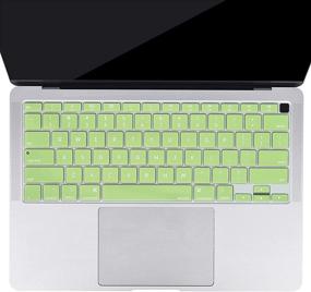 img 3 attached to MOSISO Keyboard Cover for MacBook Air 13 inch (2020 Release A2337 M1 A2179) 🥑 Retina Display with Touch ID Backlit Magic Keyboard – Waterproof Silicone Skin in Avocado Green