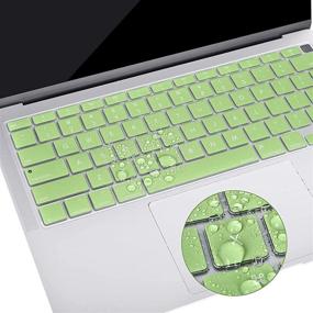 img 2 attached to MOSISO Keyboard Cover for MacBook Air 13 inch (2020 Release A2337 M1 A2179) 🥑 Retina Display with Touch ID Backlit Magic Keyboard – Waterproof Silicone Skin in Avocado Green