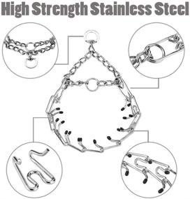 img 3 attached to Adjustable Stainless Steel Prong Collar for Dogs - Safe and Effective Solution for Large, Medium, and Small Breeds - Comfort Rubber Tips Included