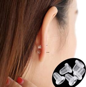 img 2 attached to 👂 1000PCS Hypoallergenic Earring Backs: Plastic Stoppers for Sensitive Skin, Rubber Backings with Storage Box