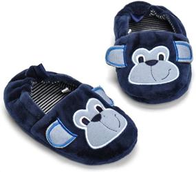 img 3 attached to Cute and Comfy Cartoon Animal Toddler Slippers for Boys' – Plush Shoes