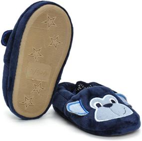 img 1 attached to Cute and Comfy Cartoon Animal Toddler Slippers for Boys' – Plush Shoes