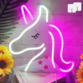 img 4 attached to 🦄 Vibrant XIYUNTE Neon Unicorn Light, USB Powered Pink/White Acrylic Sign for Wall Decor in Bedroom, Bar, Party, Christmas, Wedding