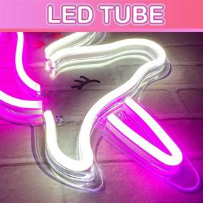 img 2 attached to 🦄 Vibrant XIYUNTE Neon Unicorn Light, USB Powered Pink/White Acrylic Sign for Wall Decor in Bedroom, Bar, Party, Christmas, Wedding