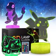 🎁 3d anime toys night light - three patterns and 16 color change decor lamp with remote control: perfect christmas gifts for kids, boys, girls! логотип