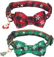 🎄 adoggygo christmas dog collar with bow tie: festive plaid red and green adjustable bowtie for small, medium, and large dogs logo