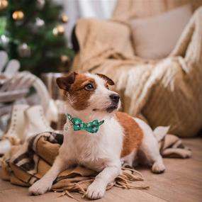 img 2 attached to 🎄 ADOGGYGO Christmas Dog Collar with Bow Tie: Festive Plaid Red and Green Adjustable Bowtie for Small, Medium, and Large Dogs