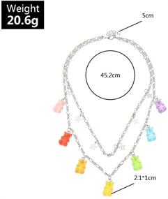 img 3 attached to Multilayer Colorful Necklace Transparent Jewelry B