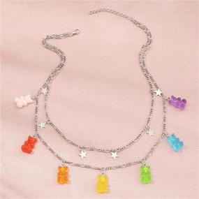 img 1 attached to Multilayer Colorful Necklace Transparent Jewelry B