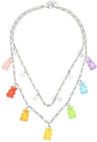 img 4 attached to Multilayer Colorful Necklace Transparent Jewelry B