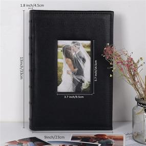 img 3 attached to 📷 RECUTMS 300 Photos Wedding Family Photo Album - Small Capacity Premium Leather Cover 4x6 Picture Album Holds 300 Horizontal Photos (Black)