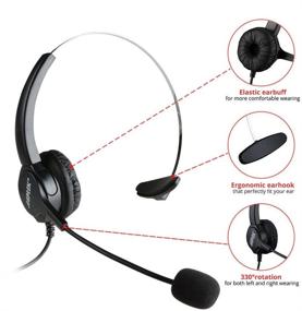 img 1 attached to AGPtEK Corded Headset Telephone with Dialpad 🎧 for House Call Center Office - Enhanced Noise Cancellation