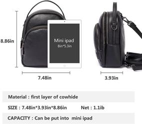 img 1 attached to Leather Backpack Convertible Shoulder Fashion