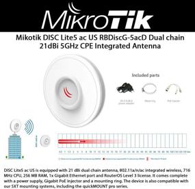 img 1 attached to Mikrotik Outdoor Wireless CPE DISC Lite5 ac: High-Gain 21 dBi Dual Chain Antenna for Ultra-Fast 5GHz 802.11a/n/ac - US Variant