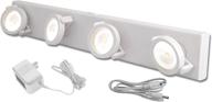 💡 white led track style under cabinet light - rite lite lpl704w-ac: independent light head, wireless and wired логотип