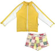 🍍 swimzip pineapple boys' sleeve guard shorties: stylish swimwear for maximum protection logo