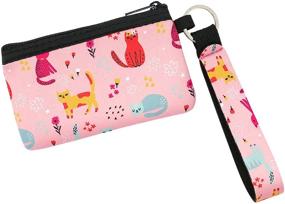 img 3 attached to Allydrew Neoprene Wristlet Wallet Lanyard Women's Handbags & Wallets in Wristlets