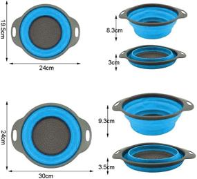 img 3 attached to 🍝 Convenient Collapsible Colander: 2 Pcs Silicone Kitchen Strainer - Effortless Pasta, Vegetable, and Fruit Draining