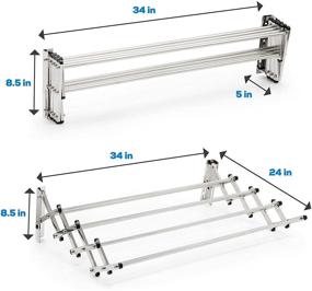 img 2 attached to AERO W Racks - Stainless Steel Wall Mounted Collapsible Laundry Clothes Drying Rack with 60 lb Capacity and 22.5 Linear Feet Coverage