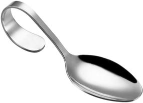 img 4 attached to 🥄 Cabilock Curved Handle Stainless Steel Appetizer Serving Spoons - Baby Toddler Spoon (Silver)
