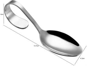 img 3 attached to 🥄 Cabilock Curved Handle Stainless Steel Appetizer Serving Spoons - Baby Toddler Spoon (Silver)