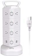 ⚡️ jackyled power strip tower: источник питания с 14 розетками, 4 usb-портами и 6,5 футовым удлинителем для зарядки дома и офиса - белый логотип