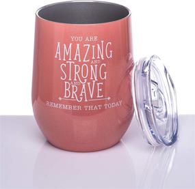 img 3 attached to 🎁 DiverseBee Inspirational Thank You Gifts for Women - Best Friend, Sister, Girls, Wife, Girlfriend, Coworker, Nurse, Mom | Encouragement Birthday Wine Gifts - Insulated Wine Tumbler with Lid (Coral)