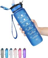 💧 sluxke 32 oz sports water bottle with time marker & straw - stay motivated & hydrated for fitness, gym, and outdoor sports logo