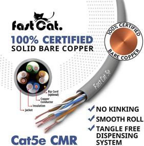 img 3 attached to 💨 Высокоскоростной сетевой кабель Cat5e Ethernet на 1000 футов - 24 AWG, CMR, изолированная медь без оболочки, интернет-кабель с FastReel - 350МГц / Гигабитная скорость UTP LAN-кабель - CMR (черный)