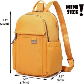 img 3 attached to Mustard Backpack Purse for Women and Girls: Trendy, Lightweight Travel and School Bag