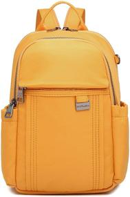 img 4 attached to Mustard Backpack Purse for Women and Girls: Trendy, Lightweight Travel and School Bag