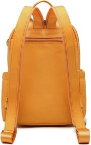 img 2 attached to Mustard Backpack Purse for Women and Girls: Trendy, Lightweight Travel and School Bag
