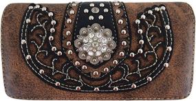 img 2 attached to 👜 Western Style Berry Conchos Cowgirl Country Purse Crossbody Handbags: Women's Shoulder Bags & Wallet Set in Brown