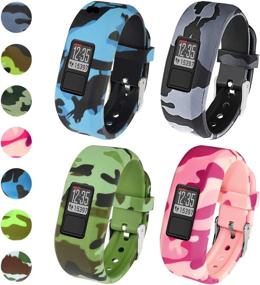 img 4 attached to 🌈 Vozehui Браслет: Яркие регулируемые браслеты для Garmin Vivofit 3/JR/JR 2 – Идеальная замена для детей мальчиков и девочек