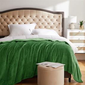 img 3 attached to 🌿 Ultra-Soft Emerald KMUSET Fleece Blanket Twin Size: Lightweight, Cozy Microfiber Luxury Bed Blanket