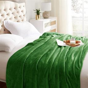img 1 attached to 🌿 Ultra-Soft Emerald KMUSET Fleece Blanket Twin Size: Lightweight, Cozy Microfiber Luxury Bed Blanket