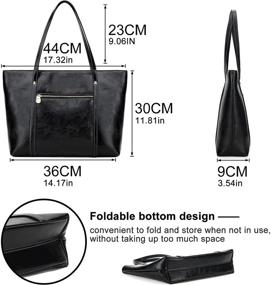 img 1 attached to Black098 Green Women's Leather Shoulder Satchel: Elegant Handbag & Wallet Set