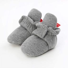 img 3 attached to 🧦 Winter Cotton Booties Socks for Unisex Baby - Soft Sole, Non-Slip Fleece Cozy Socks - Infant Toddler First Walkers Crib Slippers Shoes by PanGa