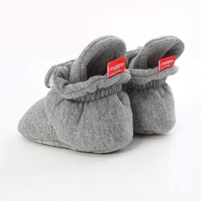 img 1 attached to 🧦 Winter Cotton Booties Socks for Unisex Baby - Soft Sole, Non-Slip Fleece Cozy Socks - Infant Toddler First Walkers Crib Slippers Shoes by PanGa